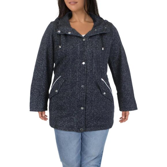 867. 18/20 (2X) - AVENUE - Side Slit Hooded Coat Black Peacoat NEW $140 msrp - Picture 6 of 8